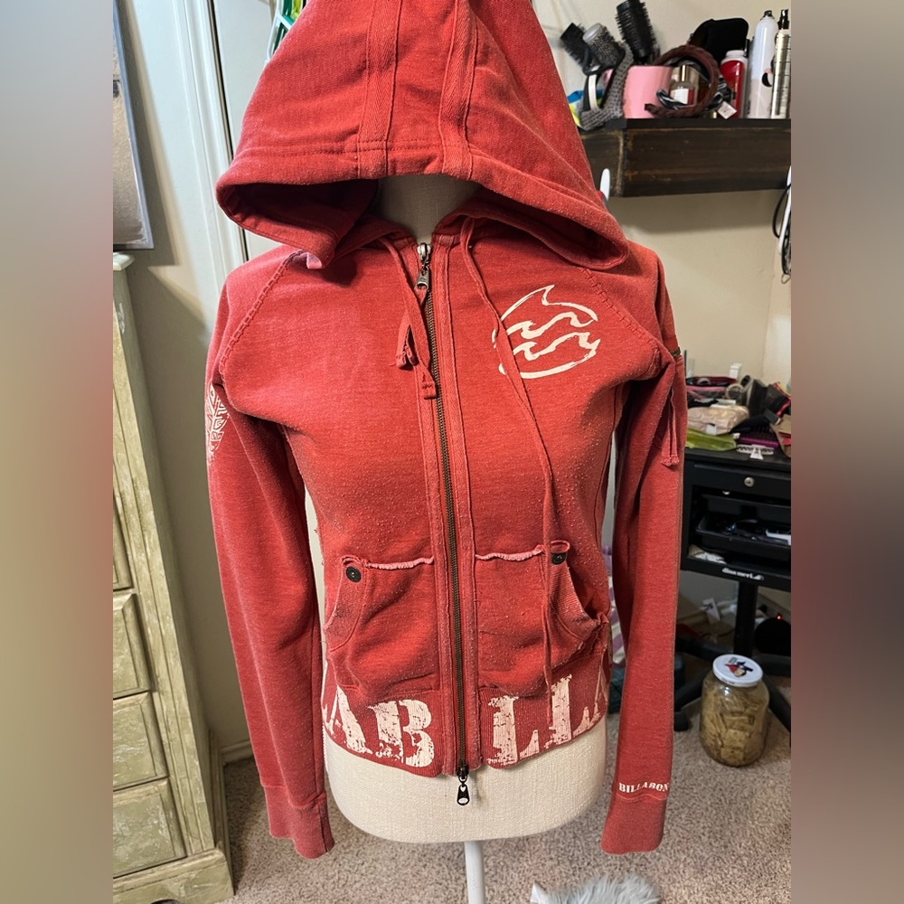 Vintage Billabong red zipper hoodie